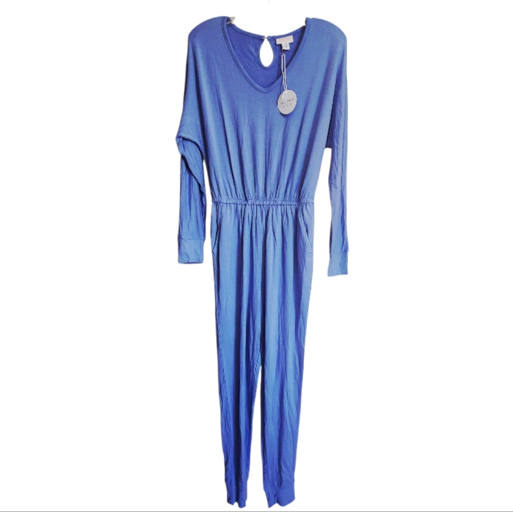 Blue Long Sleeve Jumpsuit